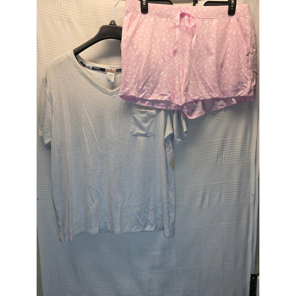 Croft & Barrow Pajama Set Short Sleeve Shirt Vneck Shorts Size XL